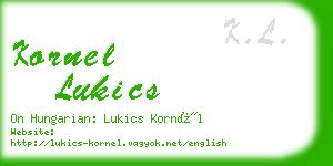 kornel lukics business card